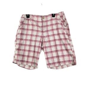 Dockers Collection Plaid Shorts Favorite Fit Size 14 Women Golf Bermuda Pink